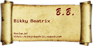 Bikky Beatrix névjegykártya